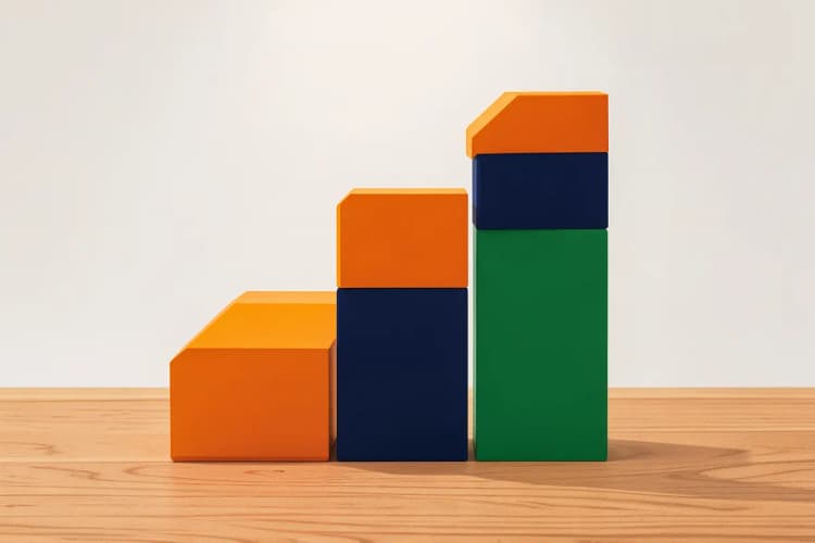 Gráfico de barras ascendente simbolizando o crescimento de vendas impulsionado pelo funil.