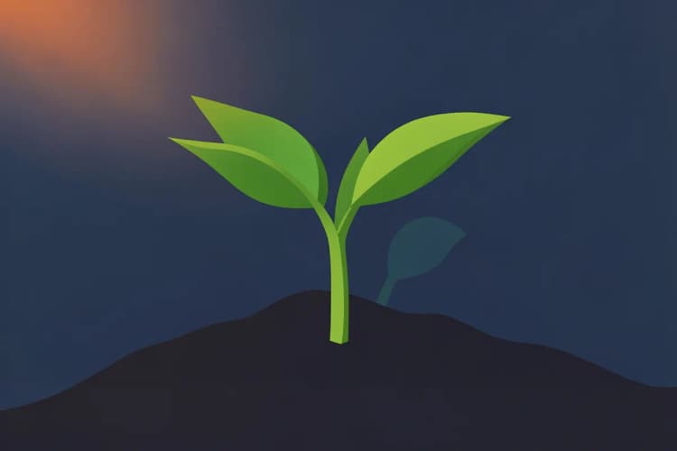 Uma planta crescendo e se ramificando, simbolizando a evolução do funil e o aumento das vendas.